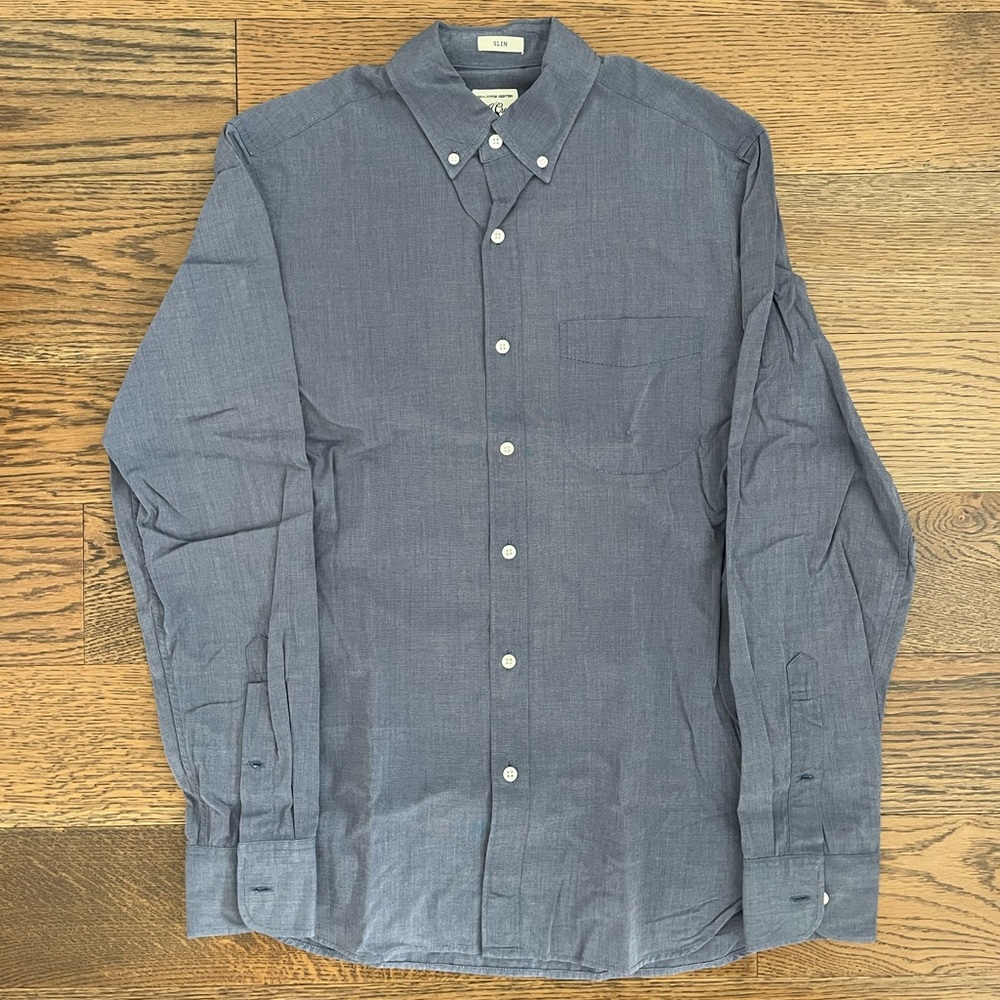 JCrew Mens Long Sleeve Button Down Blue